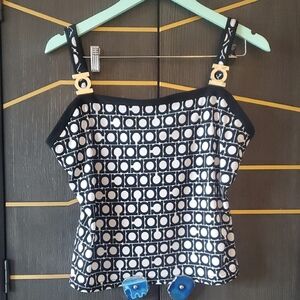 Joseph Ribkoff Black and White Patterned Camisole